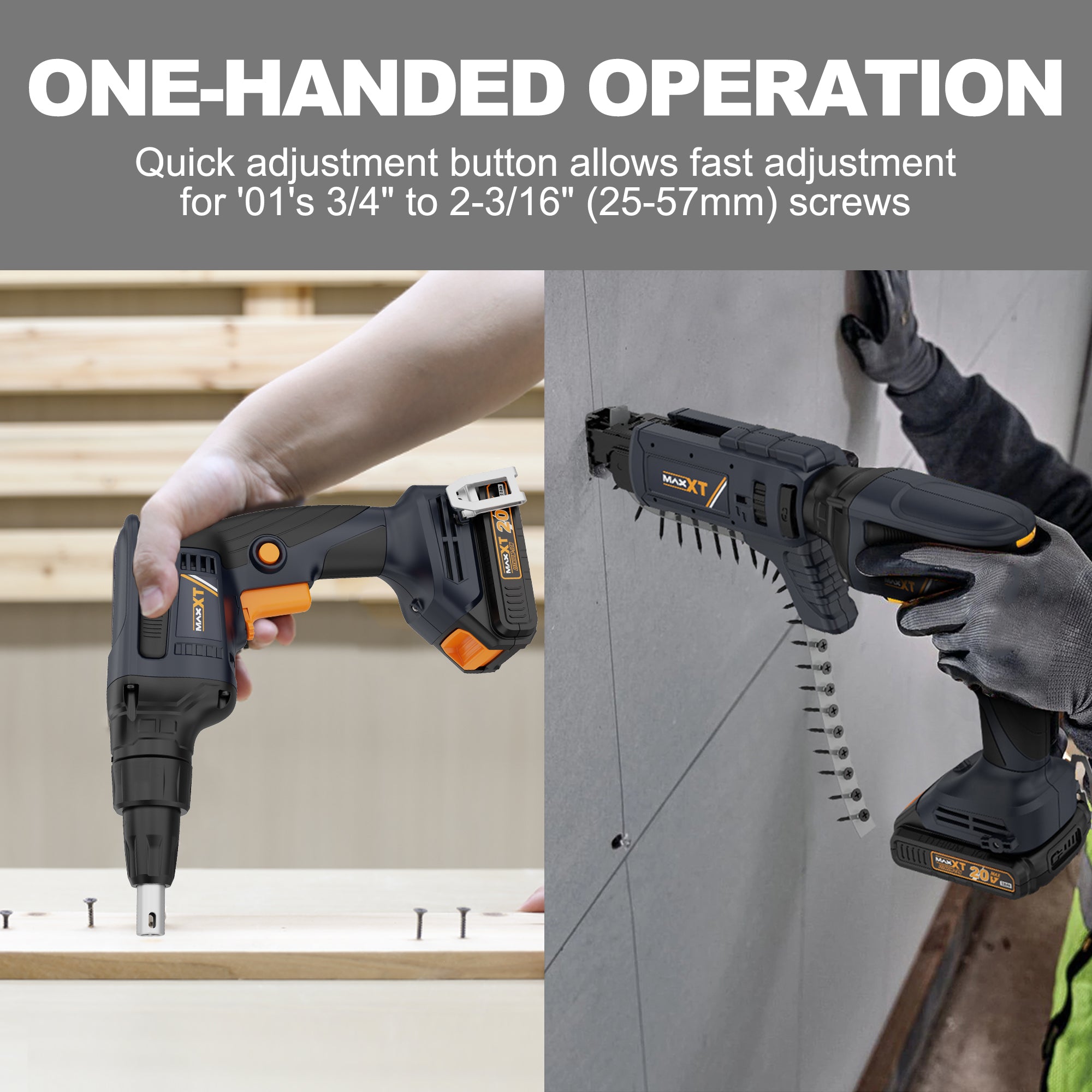 MAXXT 20V Drywall Screw Gun Brushless(Included 2.0Ah Battery and Charger)