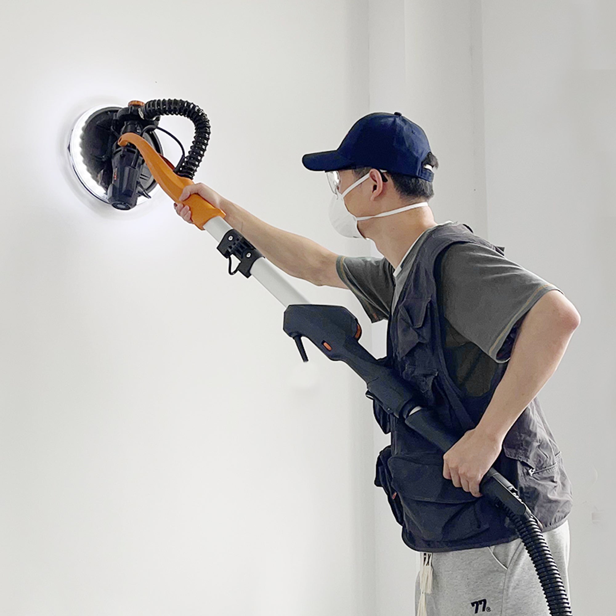MAXXT Drywall Sander with Vacuum Dust Collection, 6 Variable Speed Foldable Telescopic Electric Wall Sander