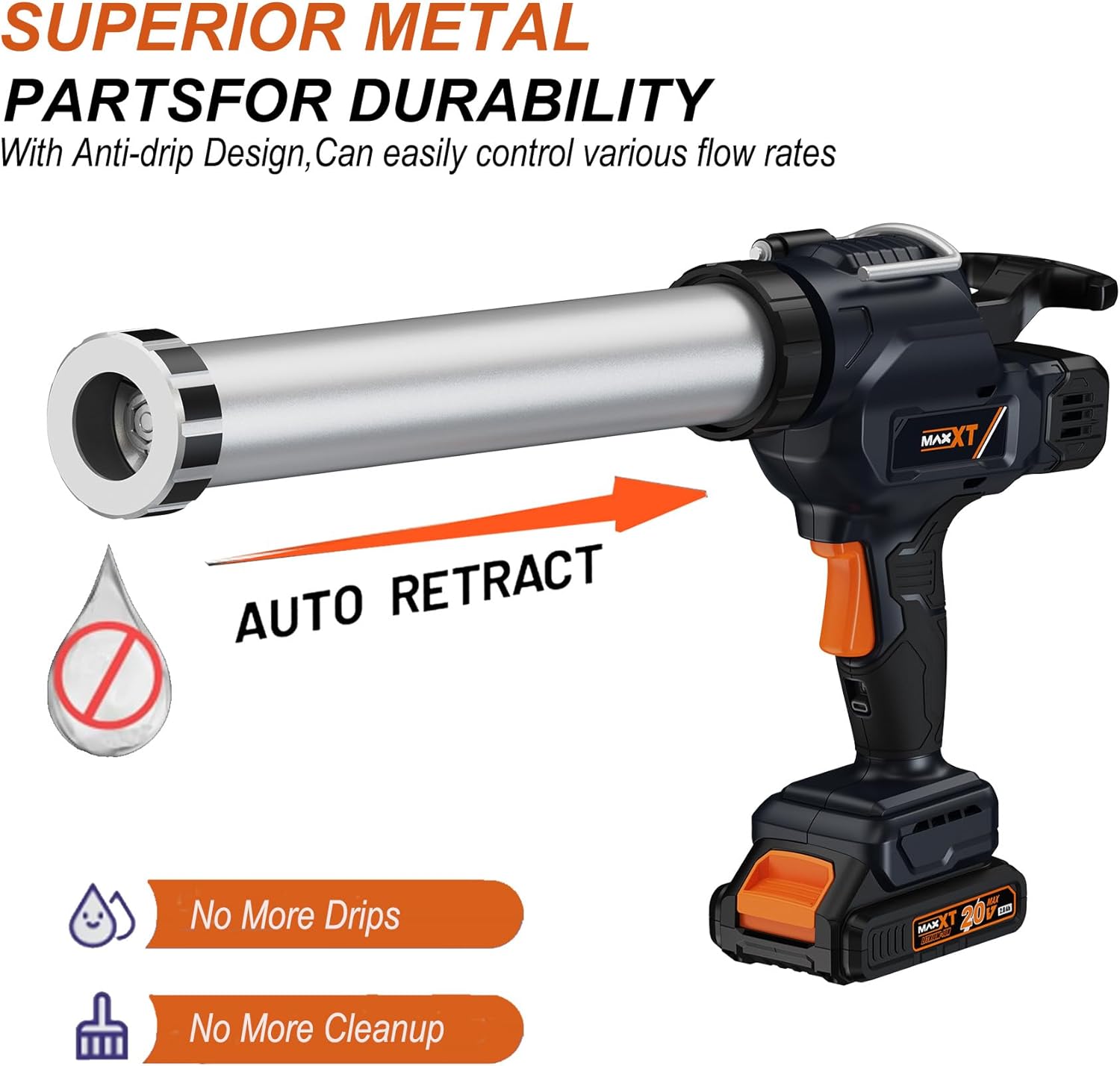 MAXXT cordless caulking gun, standard 2.0AH battery