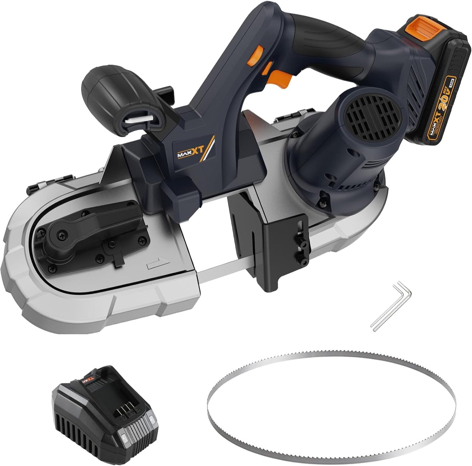 MAXXT 20V Portable Brushless Band Saw Kit 2.5inch Cutting Capacity,Makita battery type