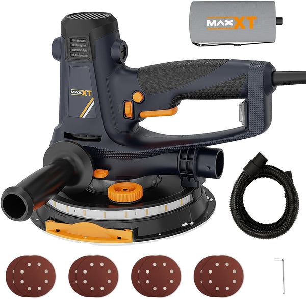 MAXXT 810W Handheld Drywall Sander Electric Sander for Walls Rough and fine Sanding 1500 2800RPM Variable Speed Upgraded Pad Adjustable Suction