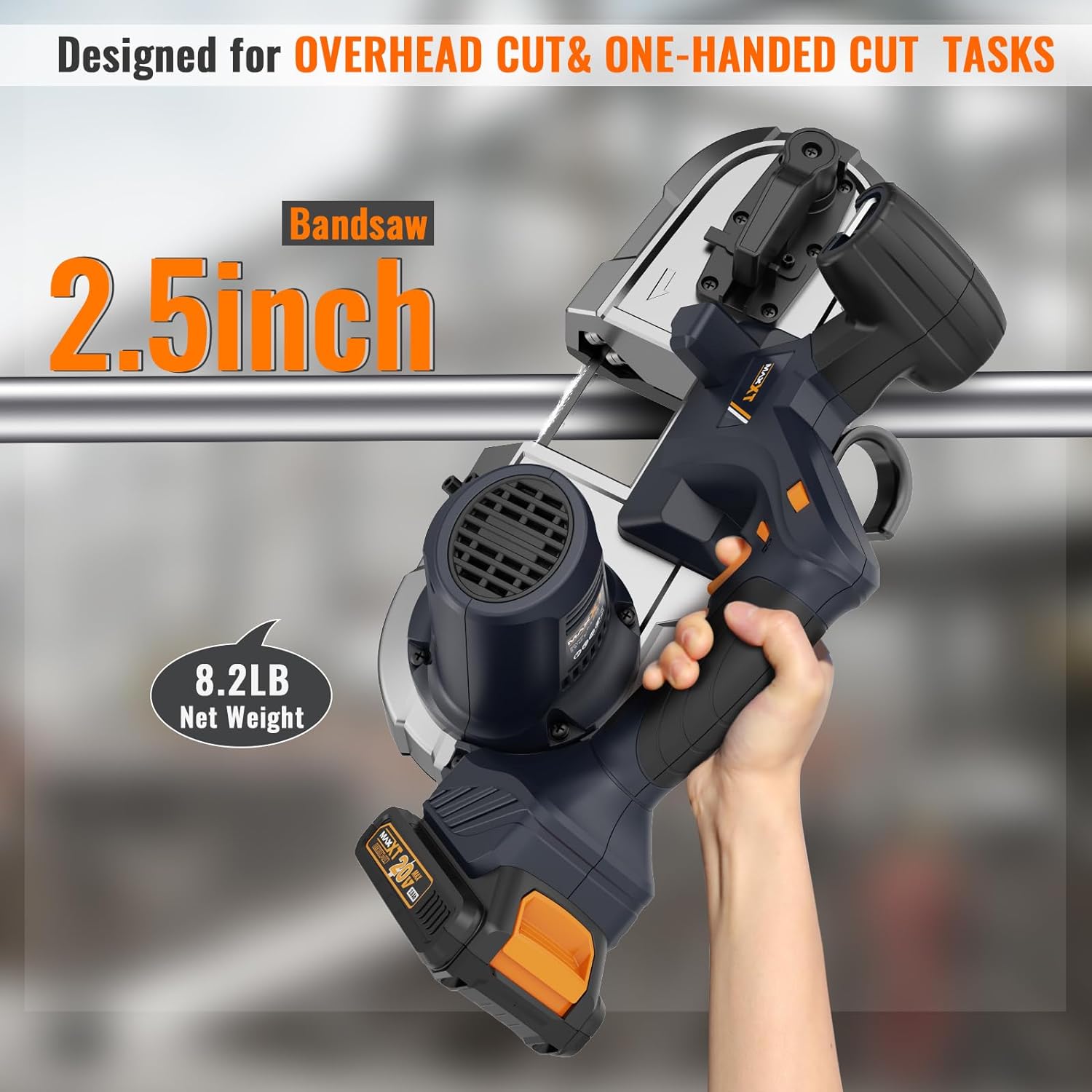 MAXXT 20V Portable Brushless Band Saw Kit 2.5inch Cutting Capacity,Makita battery type