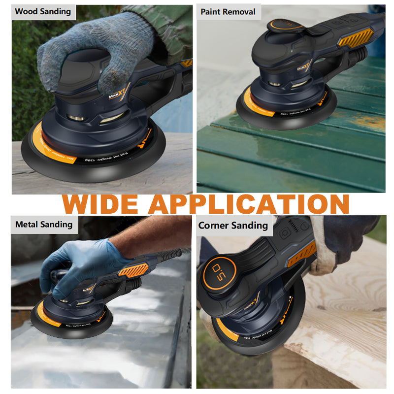MAXXT Ramdon Orbital Sanders ,6 Variable Speed Wood Sander for Woodworking/Sanding/Polishing