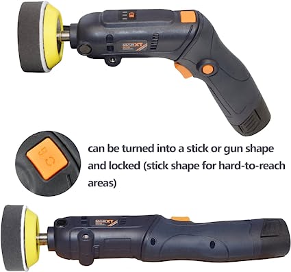 MAXXT Cordless Polisher 12V Mini Buffer Polisher Tool Set Variable Speed 1500mAh Li-ion Battery with Fast Charger and Polishing Pads for Car Detailing and Painted Surface Polishing