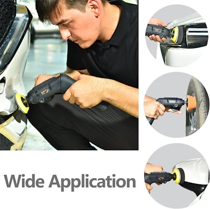 MAXXT Cordless Polisher 12V Mini Buffer Polisher Tool Set Variable Speed 1500mAh Li-ion Battery with Fast Charger and Polishing Pads for Car Detailing and Painted Surface Polishing