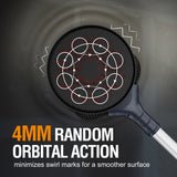 MAXXT 4mm Random Orbital Drywall Sander, 400W brush motor, dual-mode vacuuming for more efficient