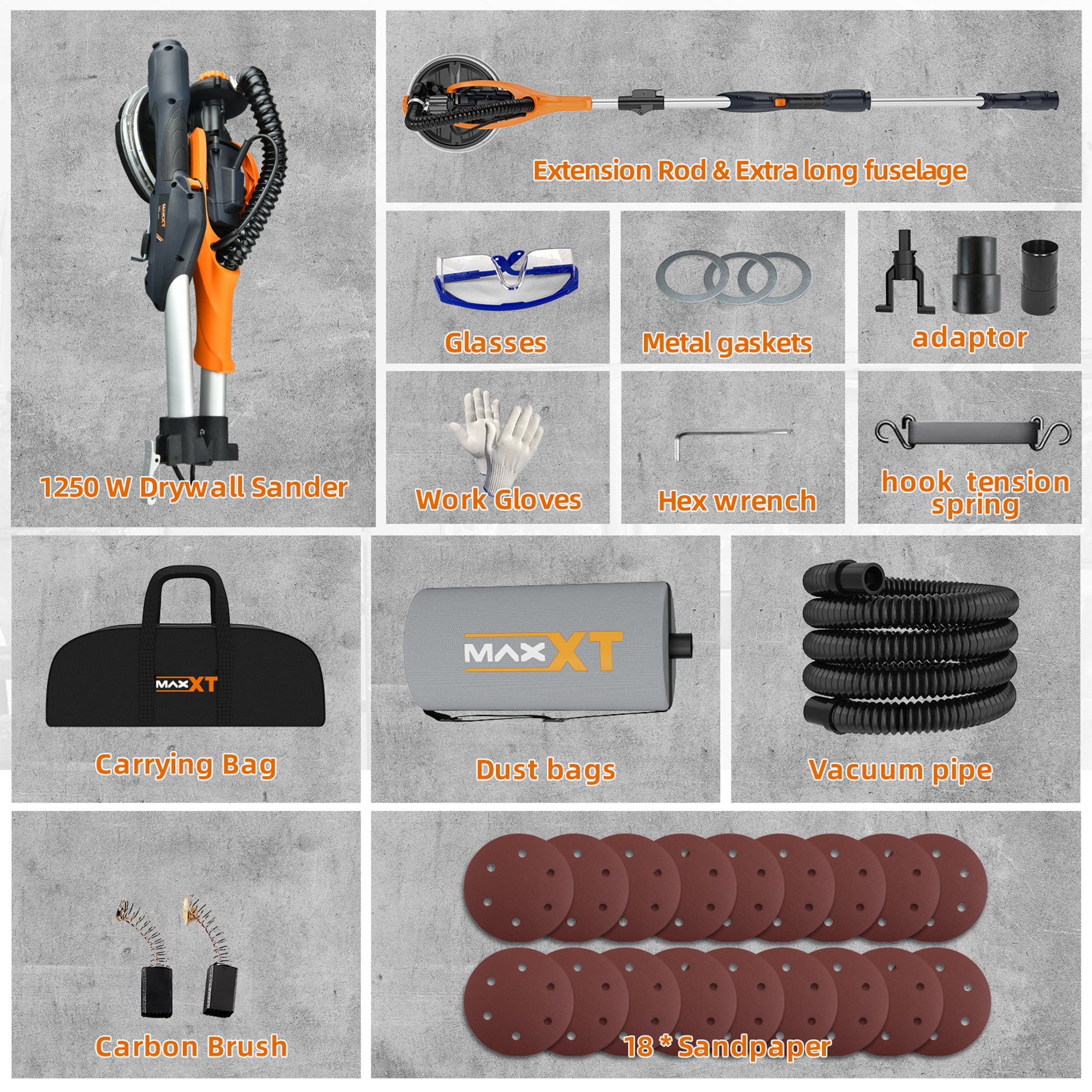 MAXXT Drywall Sander Foldable Telescopic Electric Wall Sander