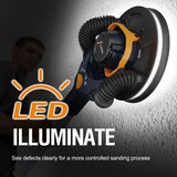 MAXXT 4mm Random Orbital Drywall Sander, 400W brush motor, dual-mode vacuuming for more efficient