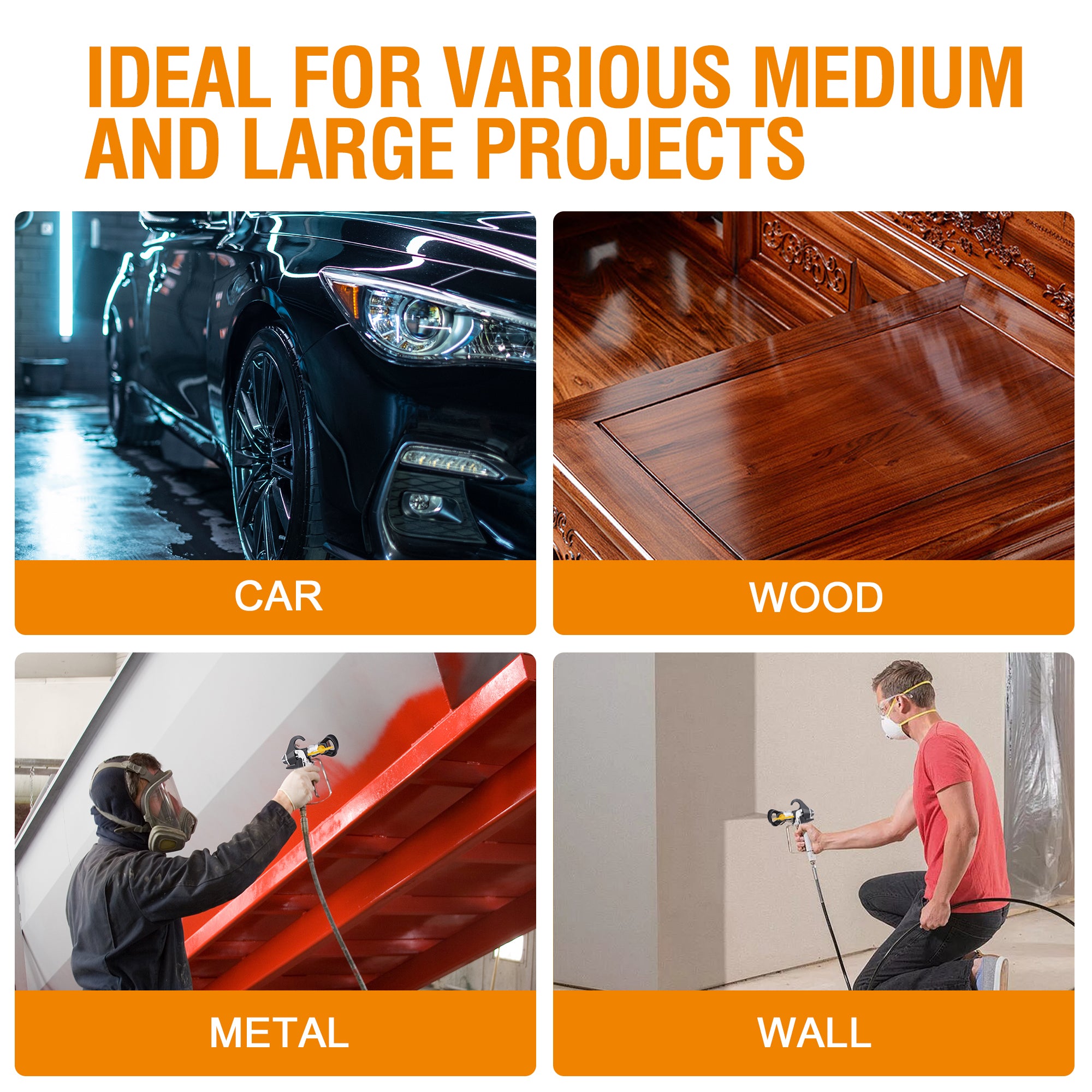 MAXXT 3300PSI Airless Paint Sprayers, High Efficiency Spray Paint Machine