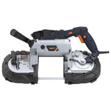 MAXXT Portable Band Saw with Base 10-Amp 5-Inch Deep Cut Variable Speed Handheld Portable Automatic Multi-Purpose Cutting with Carrying wheels