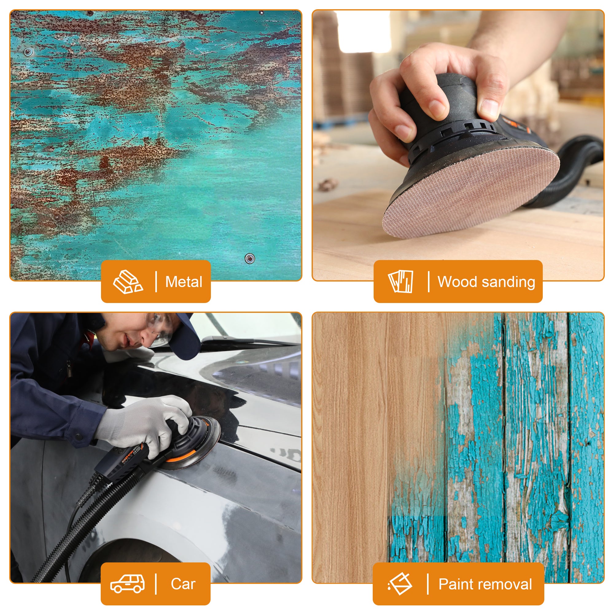 MAXXT Electric 5mm Random Orbital Sander, Brushless 350W