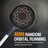 MAXXT 4mm Random Orbital Drywall Sander, 350W brush motor, dual-mode vacuuming for more efficient