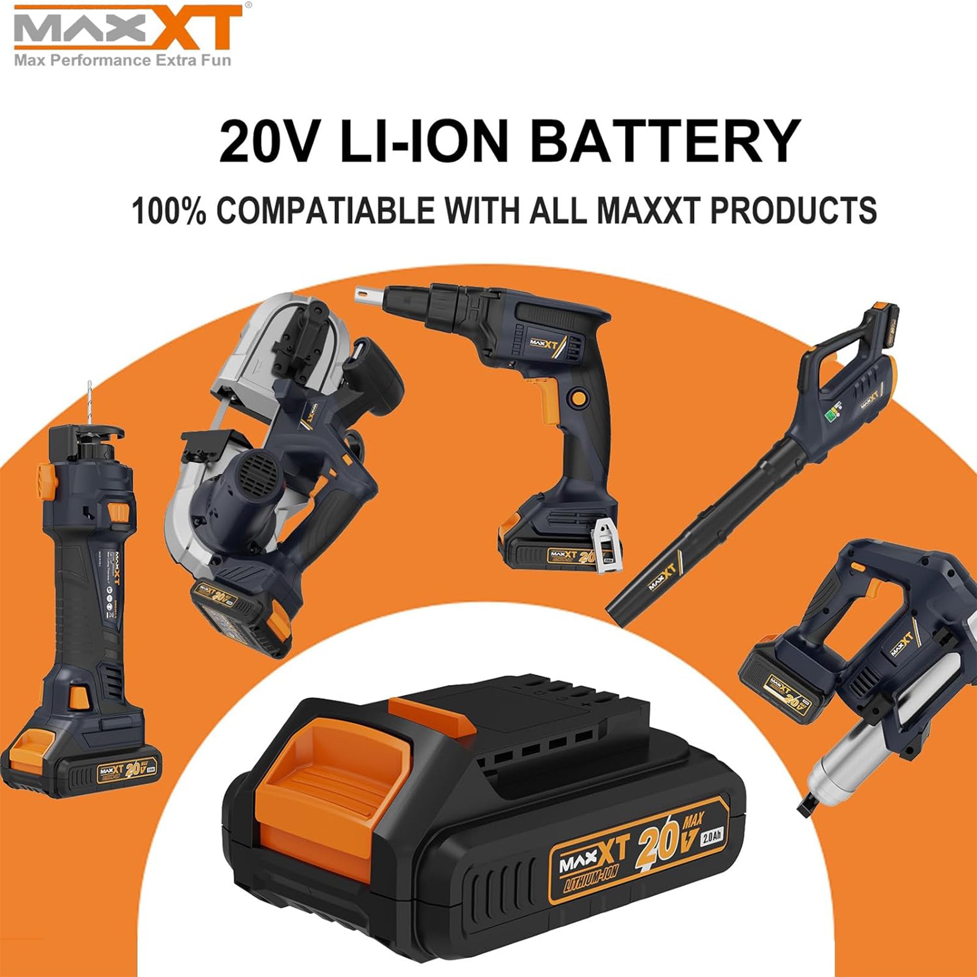 MAXXT 20V 2.0/4.0AH Li-ion Replacement Battery Pack （Only MAXXT Power Tools）