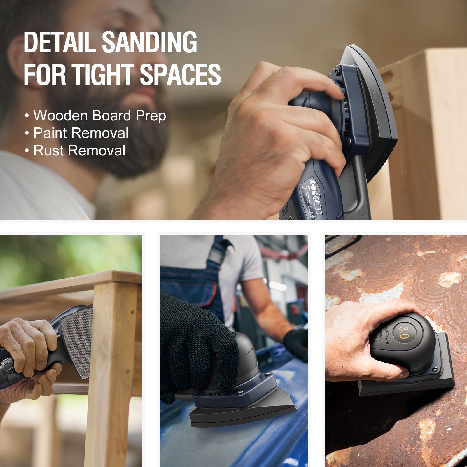 MAXXT 350W Brushless Dual-Mode Sander | Interchangeable Pad and Variable Speed