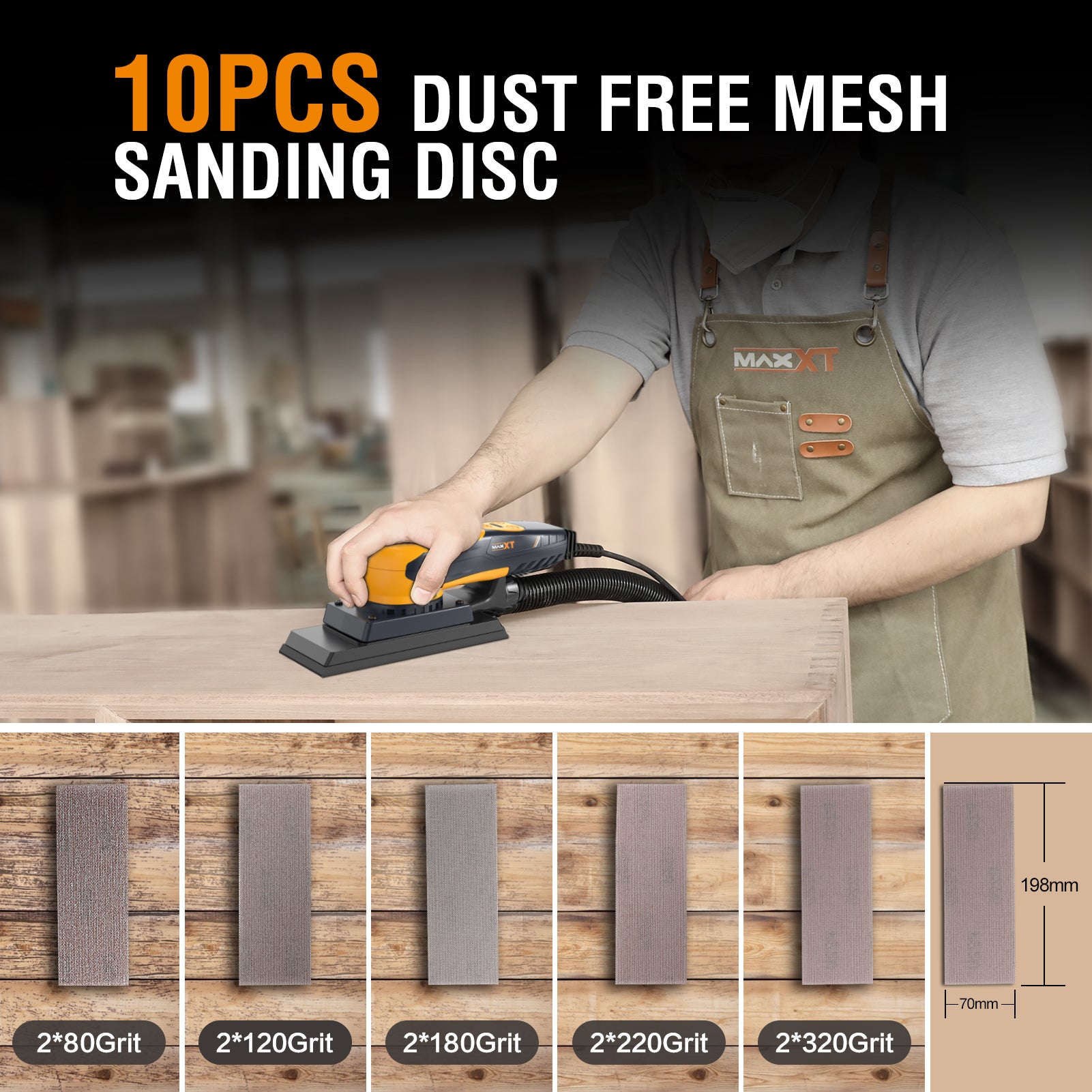 MAXXT 350W Brushless Sheet Sander - Low-Vibration Tool