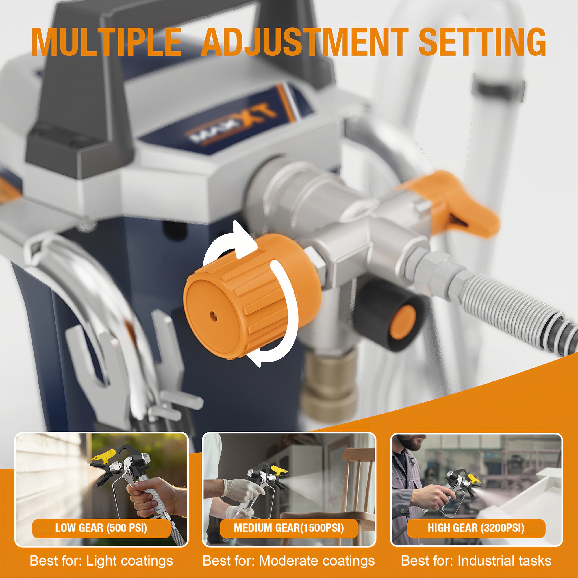 MAXXT Airless Paint Sprayers，1300W High Pressure Airless Stand Sprayer