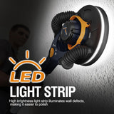 MAXXT 4mm Random Orbital Drywall Sander, 350W brush motor, dual-mode vacuuming for more efficient