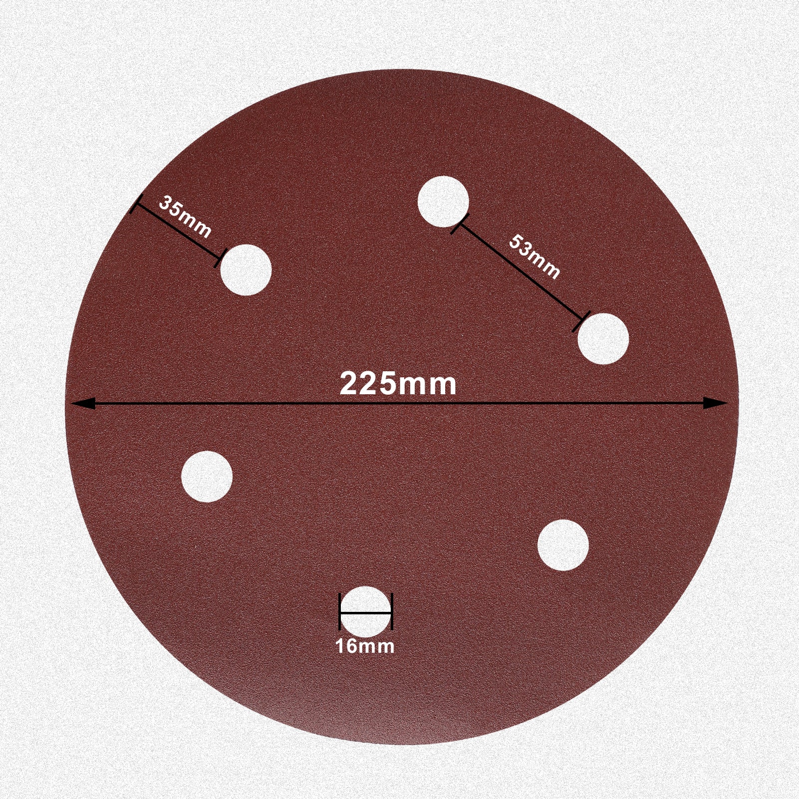 MAXXT 225mm Sandpaper Loop  Sandpaper 6 holes  25pcs/set