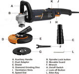 MAXXT Concrete Sander - Professional 125mm Diamond Grinding Cup with Powerful 1500W Motor | Dust-Free Restoration Set | Versatile Plaster and Angle Grinder | Premium Quality for Precision Results（R7507）