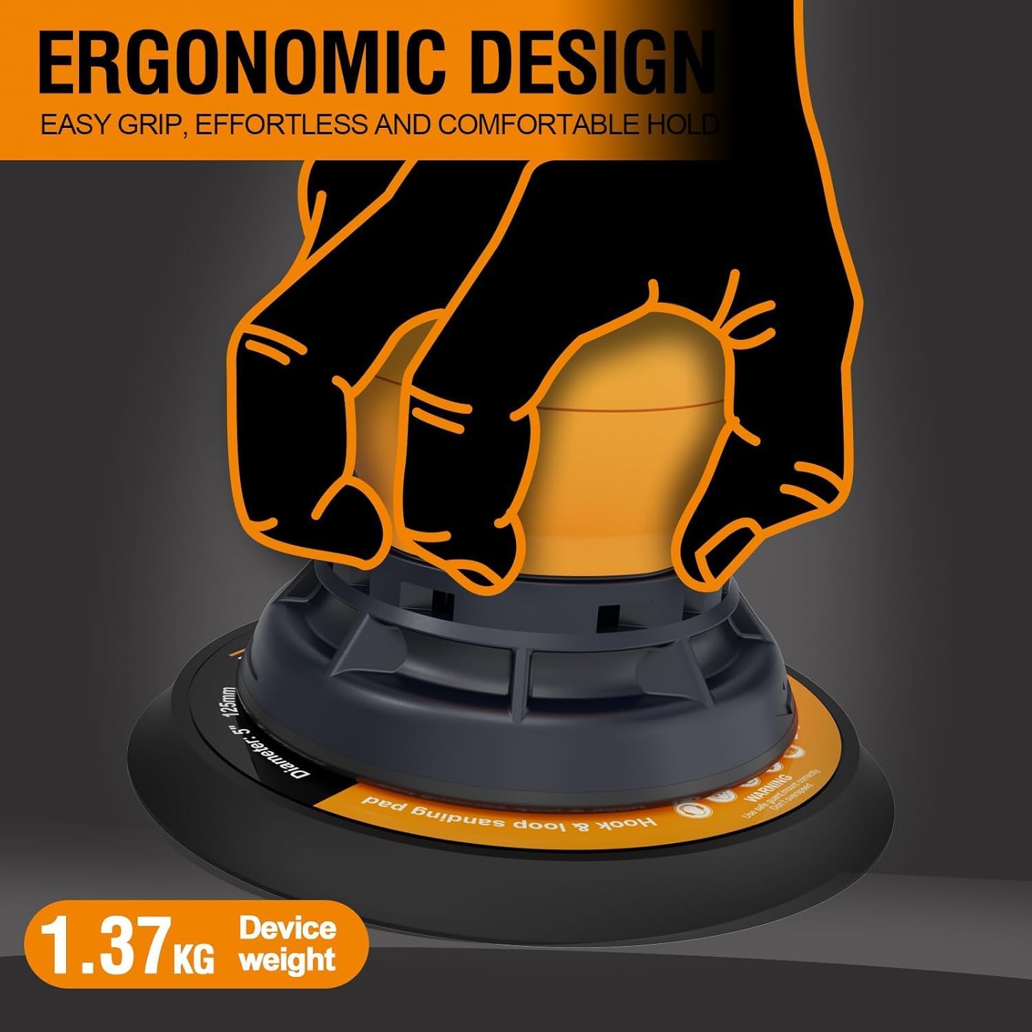 MAXXT Electric 5mm Random Orbital Sander with Tool Case ，5&6Inch Sanding Pads