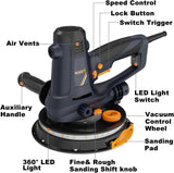MAXXT 810W Handheld Drywall Sander, Electric Sander for Walls,Rough and fine Sanding, 1500-2800RPM Variable Speed, Upgraded Pad, Adjustable Suction, Self-Dust-Extraction, 8 Pcs Sandpaper