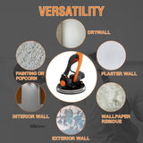 MAXXT Drywall Sander with Vacuum Dust Collection, 6 Variable Speed Foldable Telescopic Electric Wall Sander, Popcorn Ceiling Removal Tool, 1900RPM Power Sander Tool, LED Light, 18Pcs Sanding Discs