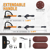 MAXXT Drywall Sander with Vacuum Dust Collection, 6 Variable Speed Foldable Telescopic Electric Wall Sander, Popcorn Ceiling Removal Tool, 1900RPM Power Sander Tool, LED Light, 18Pcs Sanding Discs