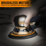 MAXXT Electric 5mm Random Orbital Sander with Tool Case, Palm Sander with Brushless Motor, 5&6Inch Sanding Pads, Central Vacuum, Sanders for Woodworking, Primary Wood and Panel Processing