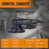 MAXXT Electric 5mm Random Orbital Sander with Tool Case, Palm Sander with Brushless Motor, 5&6Inch Sanding Pads, Central Vacuum, Sanders for Woodworking, Primary Wood and Panel Processing