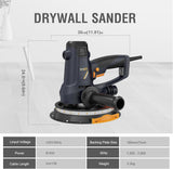 MAXXT 810W Handheld Drywall Sander, Electric Sander for Walls,Rough and fine Sanding, 1500-2800RPM Variable Speed, Upgraded Pad, Adjustable Suction, Self-Dust-Extraction, 8 Pcs Sandpaper