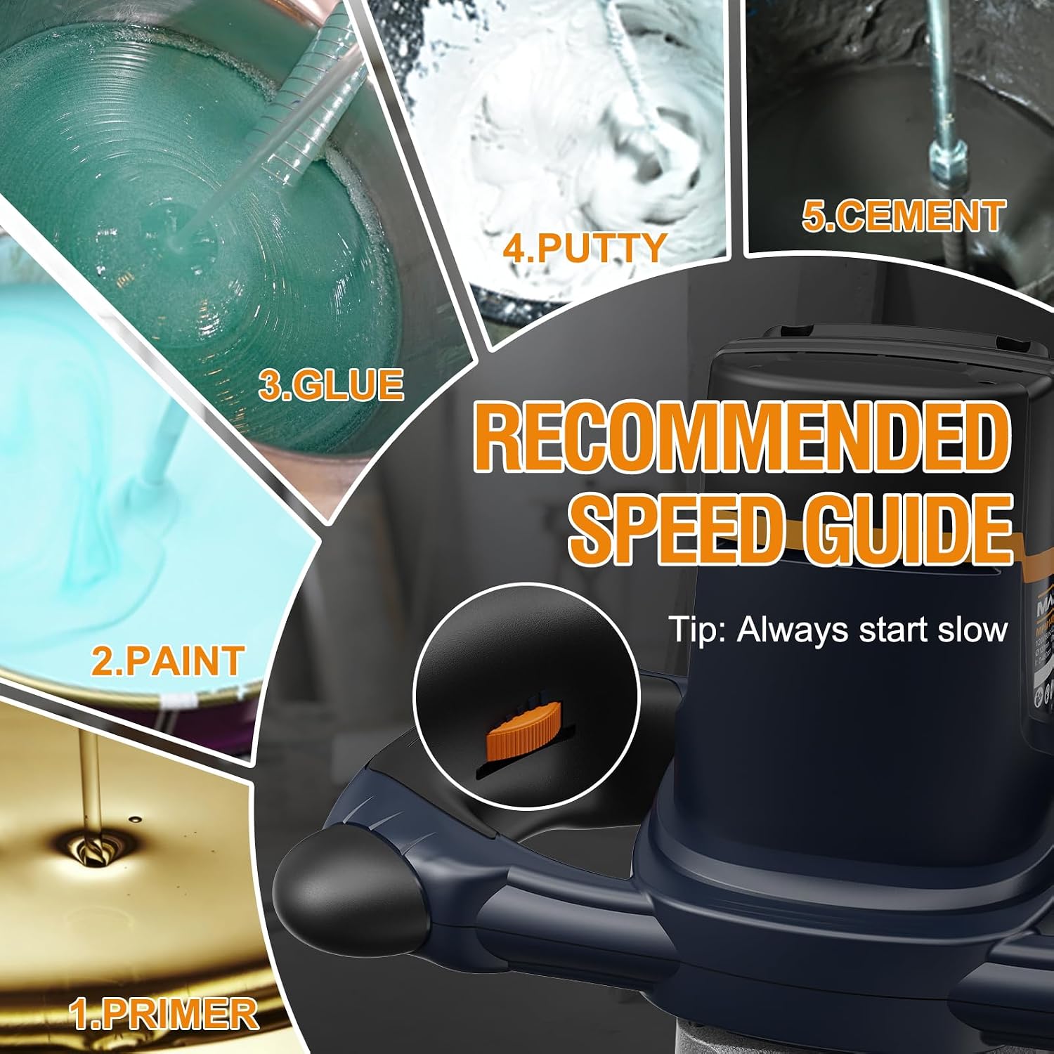 MAXXT 15A Handheld Double-Paddle Cement Mixer