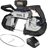 MAXXT Cordless Band Saw，Brushless Power Band Saw 20V MAX 5inch Cutting Capacity 6 Speeds Adjustable, Not Hot Sparks When Cutting Metal, Portable Band Saw for Deep Cut（Battery Included）