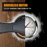 MaxXT Dry grinding machine for polishing car sheet metal, grinding drywall, polishing wood Ultra-light and ultra-small body with constant speed brushless motor, long life Simple and easy to operate Brushless Orbit Sander R7303