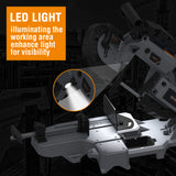 MAXXT Portable Band Saw with Base 10-Amp 5-Inch Deep Cut Variable Speed Handheld Portable Automatic Multi-Purpose Cutting with Carrying wheels