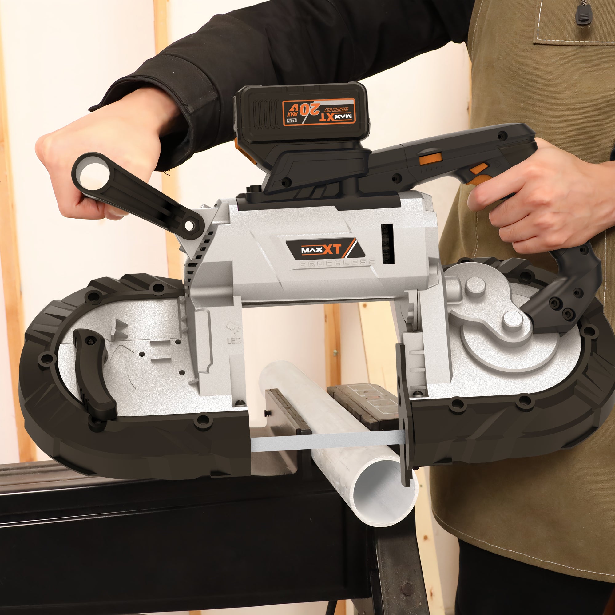 MAXXT Cordless Band Saw，Brushless Power Band Saw 20V MAX 5inch Cutting Capacity