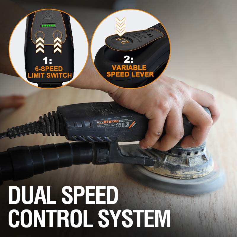 MAXXT Electric 5mm Orbital Sander With 150mm&125mm Sanding Pads
