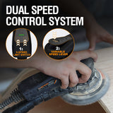 MAXXT Electric 5mm Random Orbital Sander with Tool Case ，5&6Inch Sanding Pads