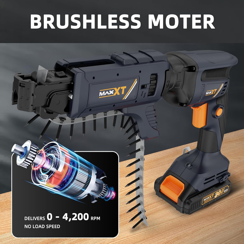 20V Drywall Screw Gun Brushless, MAXXT Cordless LithiumIon Brushless