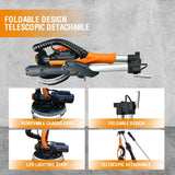 MAXXT Drywall Sander with Vacuum Dust Collection, 6 Variable Speed Foldable Telescopic Electric Wall Sander, Popcorn Ceiling Removal Tool, 1900RPM Power Sander Tool, LED Light, 18Pcs Sanding Discs