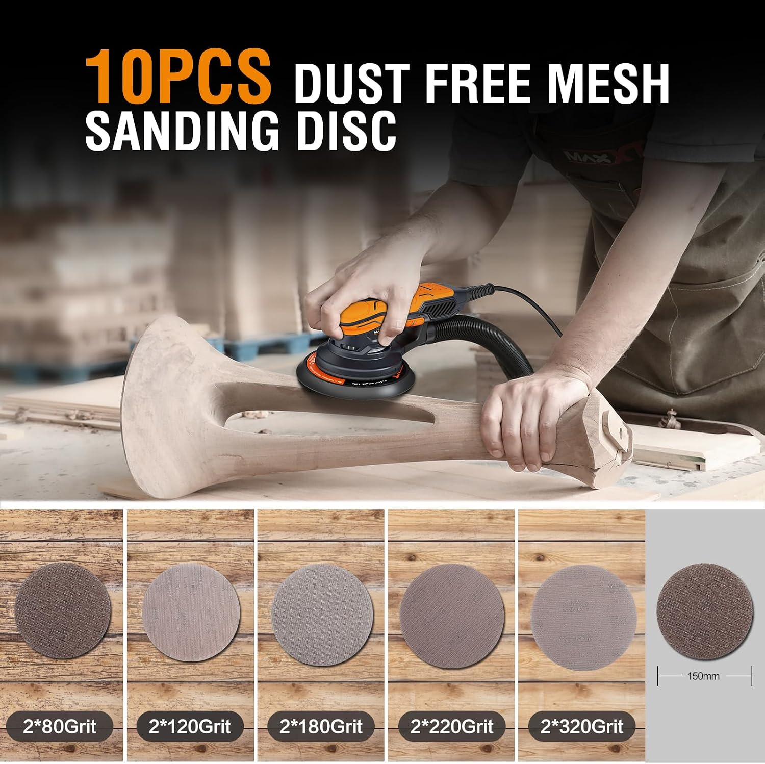 MAXXT Brushless 5.0mm 6-Speed Orbital Sander
