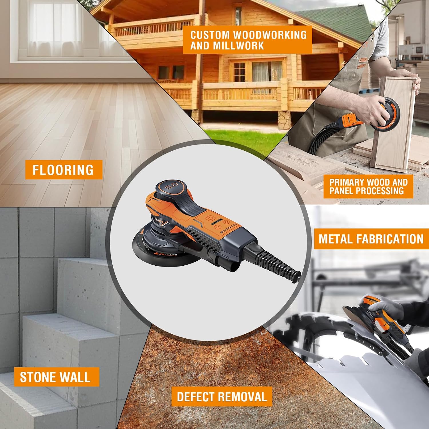 MAXXT Brushless 5.0mm 6-Speed Orbital Sander