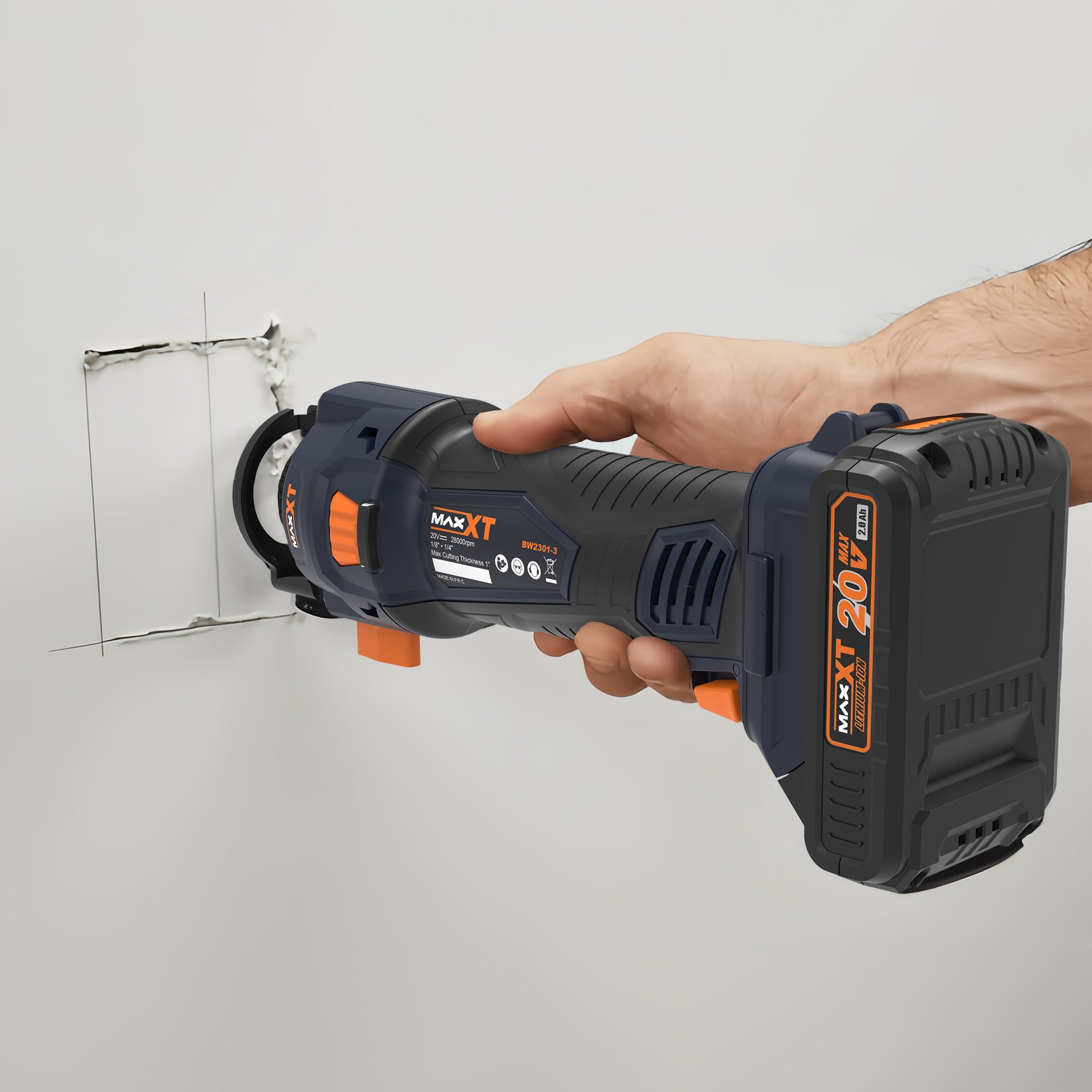 MAXXT 20V Cordless Drywall Cut Out Tool with 2.0Ah Battery and Quick Charger