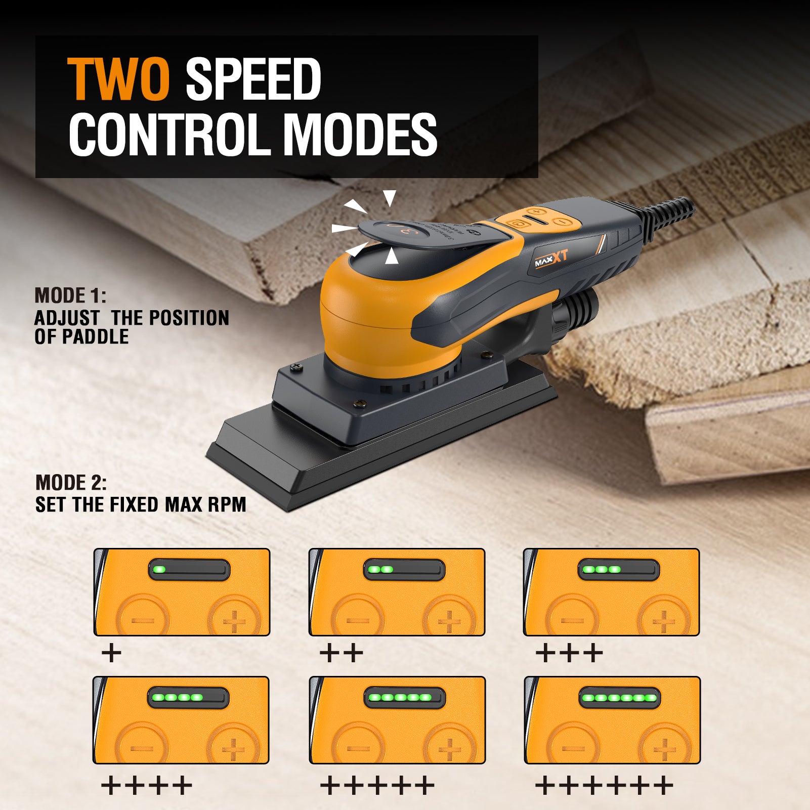 MAXXT 350W Brushless Sheet Sander - Low-Vibration Tool