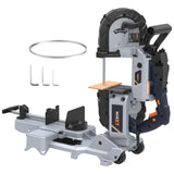 MAXXT Portable Band Saw with Base 10-Amp 5-Inch Deep Cut Variable Speed Handheld Portable Automatic Multi-Purpose Cutting with Carrying wheels