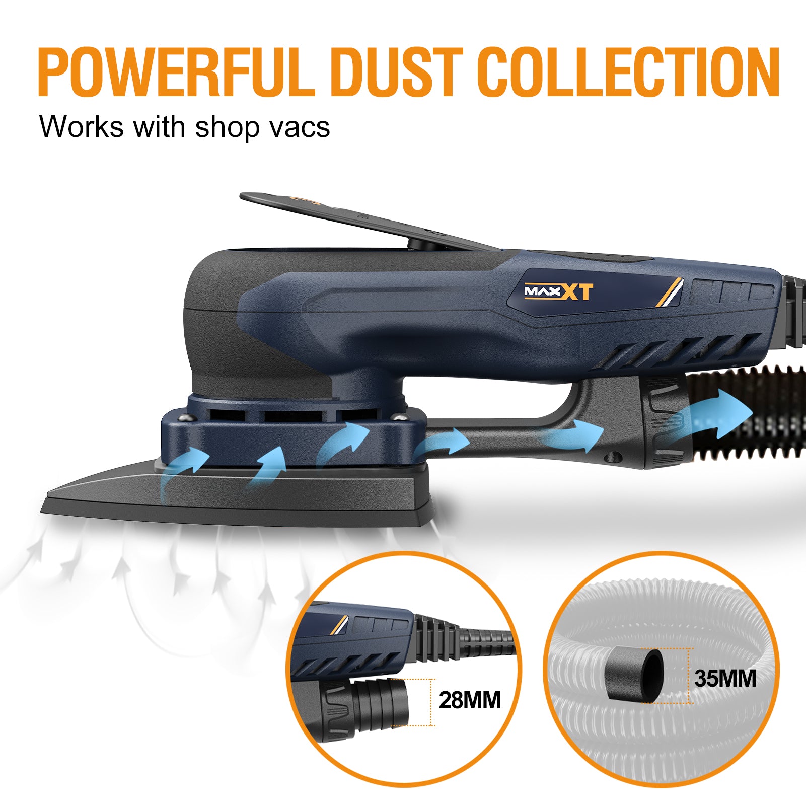 MAXXT 350W Brushless Dual-Mode Sander | Interchangeable Pad and Variable Speed