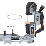 MAXXT Portable Band Saw with Base 10-Amp 5-Inch Deep Cut Variable Speed Handheld Portable Automatic Multi-Purpose Cutting with Carrying wheels