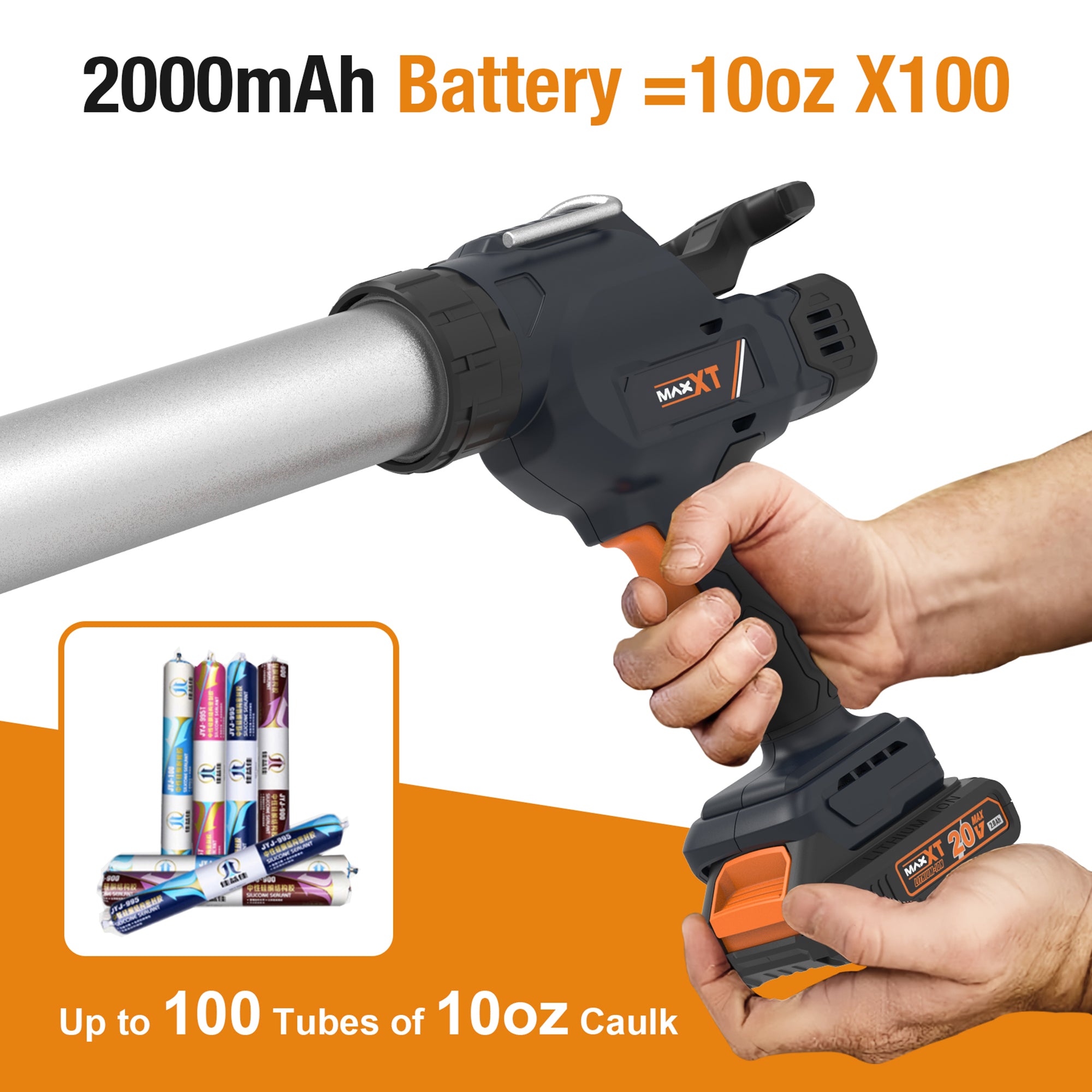 MAXXT cordless caulking gun, standard 2.0AH battery