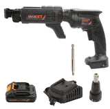 MAXXT 20V L-ion Brushless Cordless Drywall Gun with collated attachment,Adjustable speed 0-4200Rpm & depth,for drywall, assembly, flooring, fencing, roofing and deck construction applications