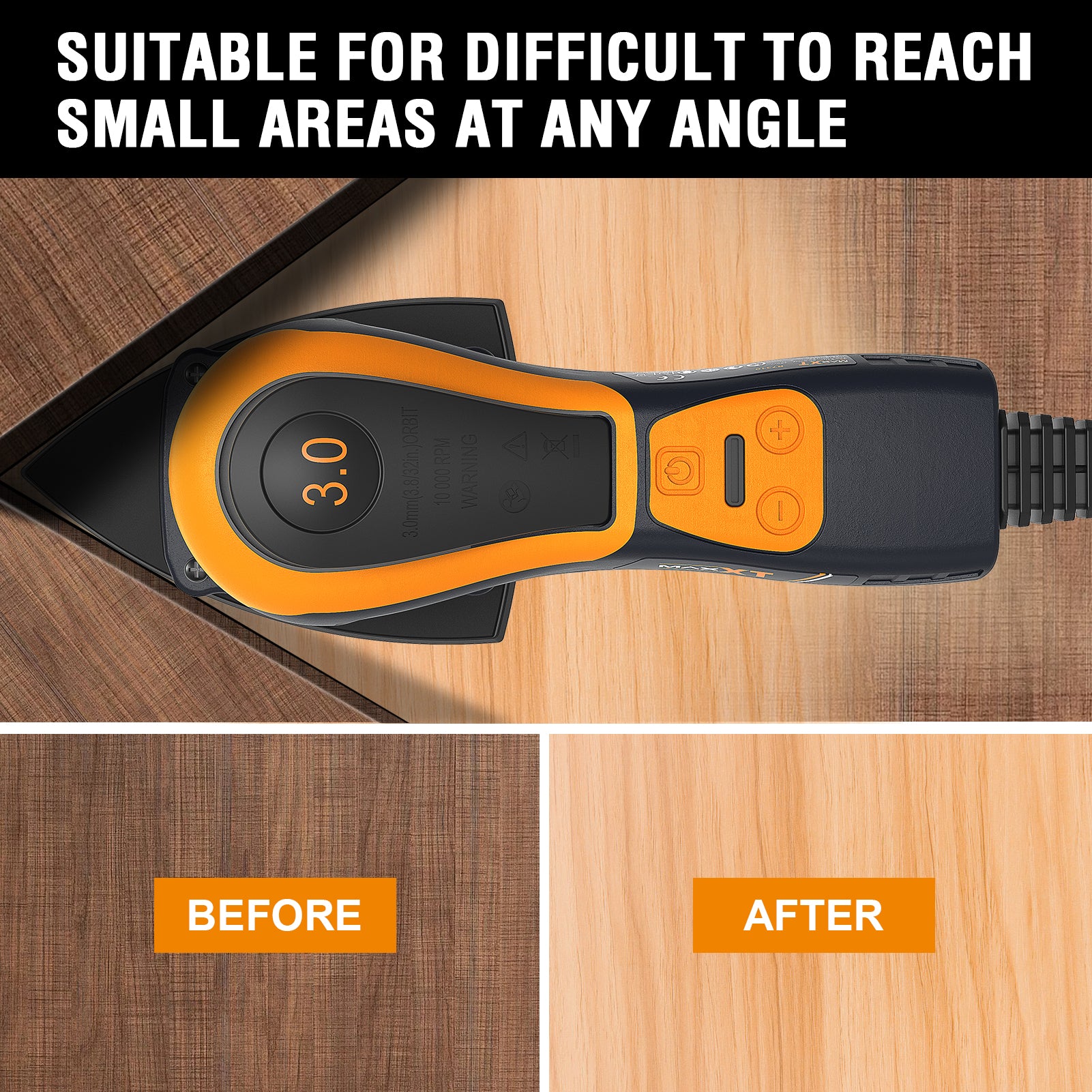 MAXXT Low-Vibration Precision Sander: 350W power