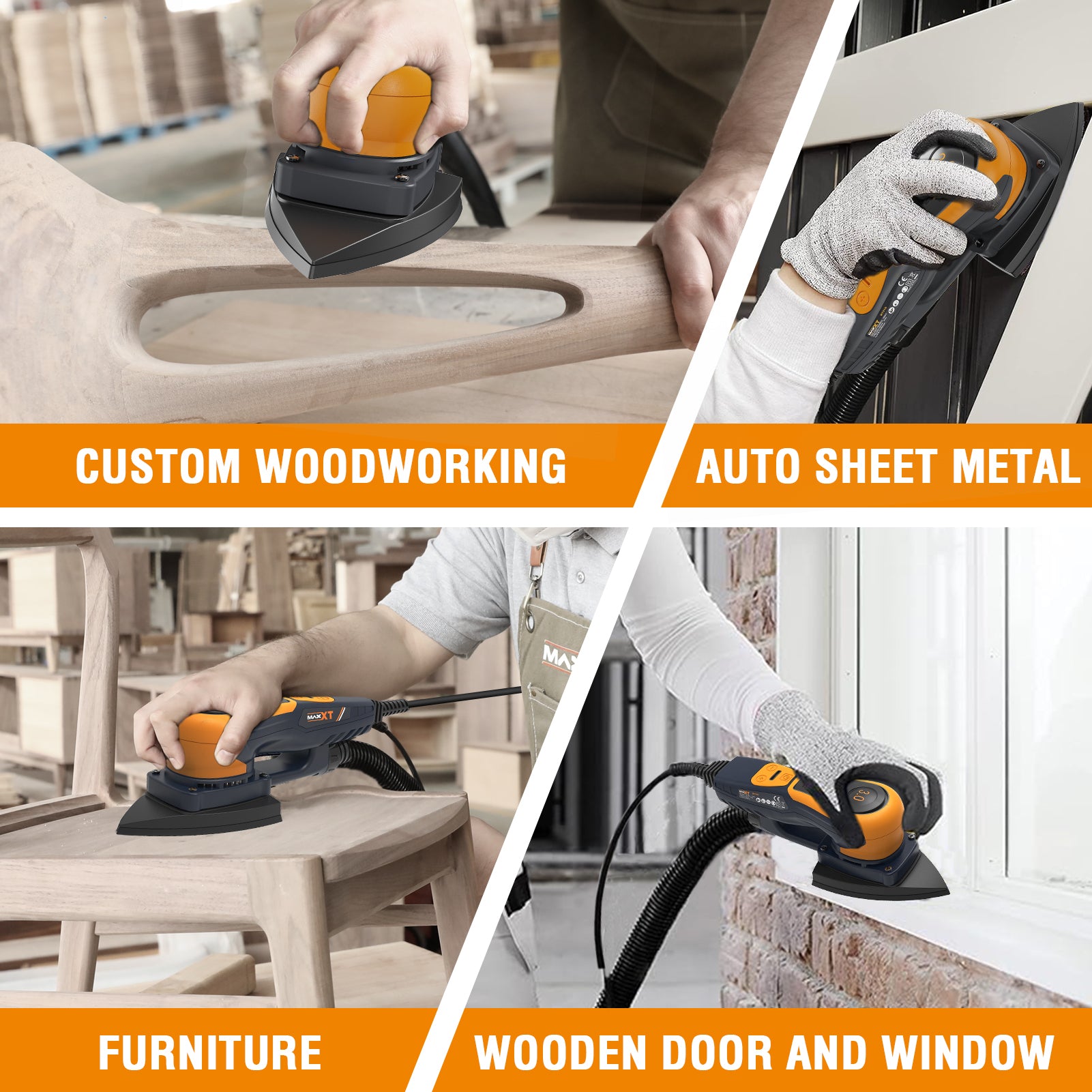 MAXXT Low-Vibration Precision Sander: 350W power